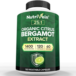 Organic Citrus Bergamot 25:1 Bergamia Extract 1400 mg - 120 Capsules