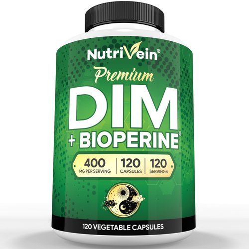 DIM Supplement 400mg Diindolylmethane Plus Bioperine - 120 Capsules