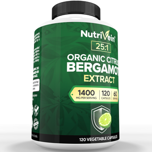 Organic Citrus Bergamot 25:1 Bergamia Extract 1400 mg - 120 Capsules