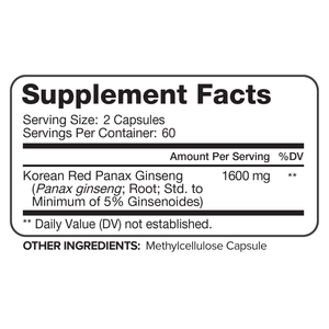 Korean Red Panax Ginseng - 120 Capsules