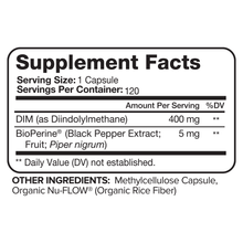 DIM Supplement 400mg Diindolylmethane Plus Bioperine - 120 Capsules