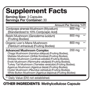 Mushroom Complex Supplement - 90 Capsules