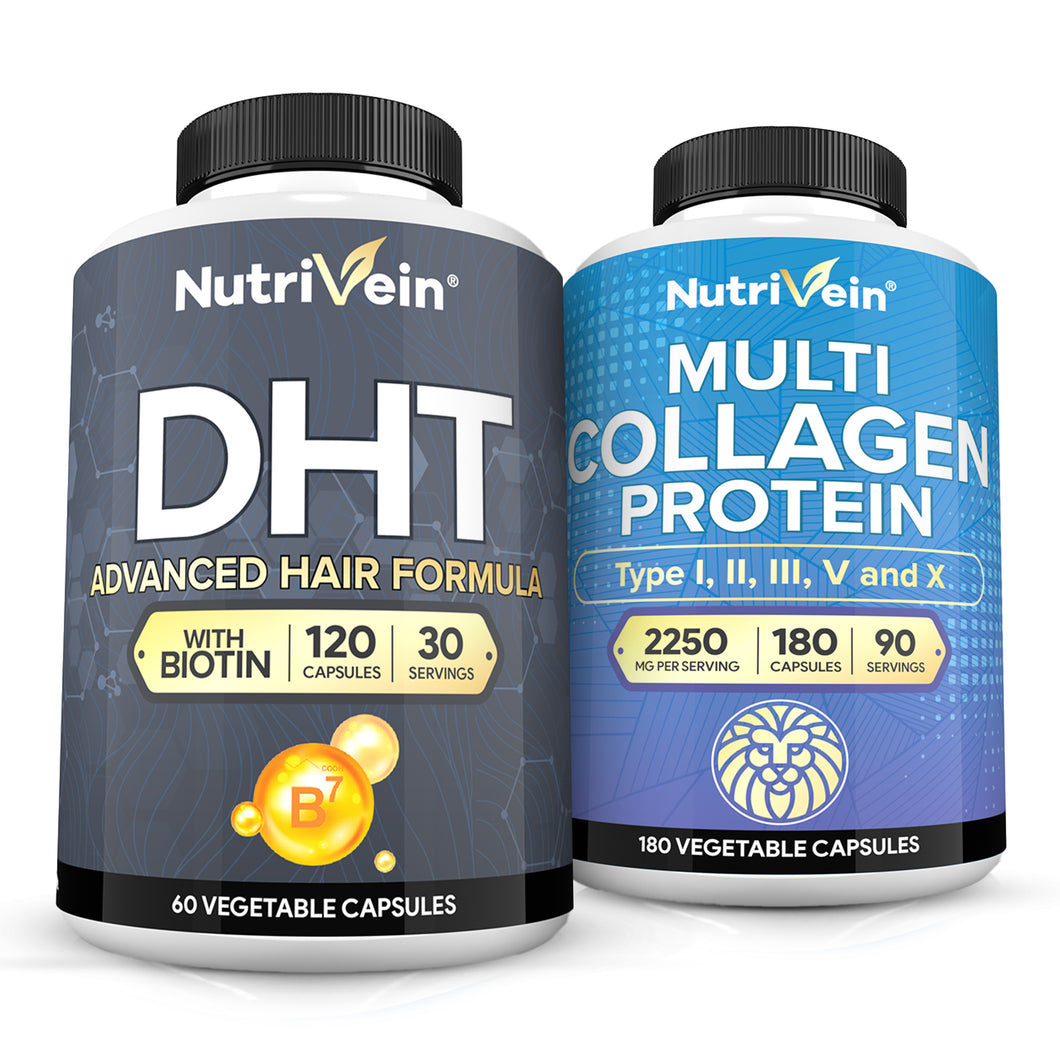 Multi Collagen Protein Capsules & DHT Blocker with Biotin Bundle Description