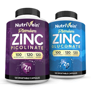 Zinc Picolinate - 120 Capsules Zinc Gluconate - 120 Capsules Bundle Description