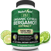 Organic Citrus Bergamot 25:1 Bergamia Extract 1400 mg - 60 Capsules