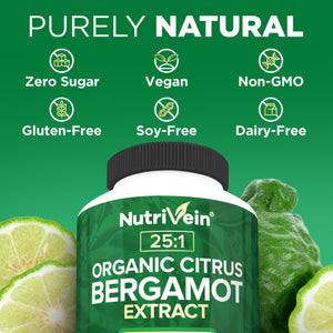 Organic Citrus Bergamot 25:1 Bergamia Extract 1400 mg - 60 Capsules