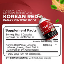 Korean Red Panax Ginseng - 120 Capsules