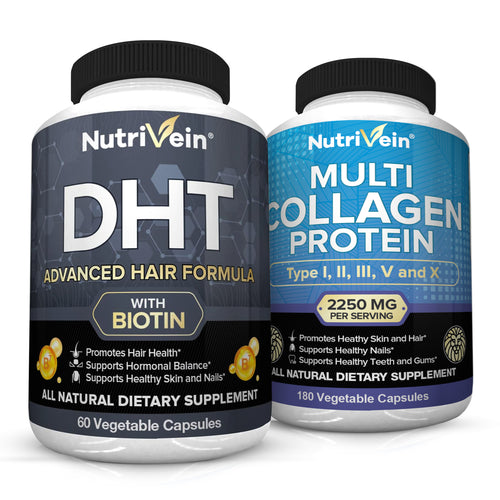 Multi Collagen Protein Capsules & DHT Blocker with Biotin Bundle Description