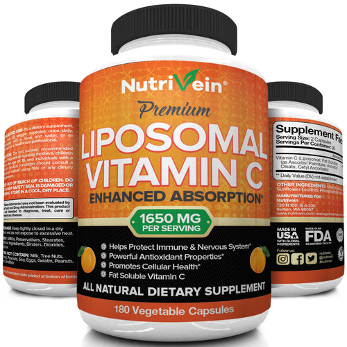 Nutrivein Liposomal Vitamin C capsules.
