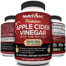 Nutrivein Apple Cider Vinegar with the Mother 1600mg capsules.