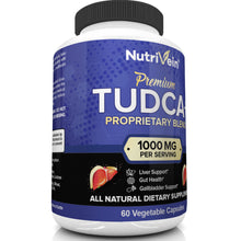 Nutrivein TUDCA Liver Support Supplement 1000mg - Liver Detox and Cleanse for Liver Health - 30 Day Supply (60 Capsules, Two Daily)