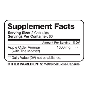 Nutrivein - Nutrivein Apple Cider Vinegar with the Mother 1600mg - 120 Capsules